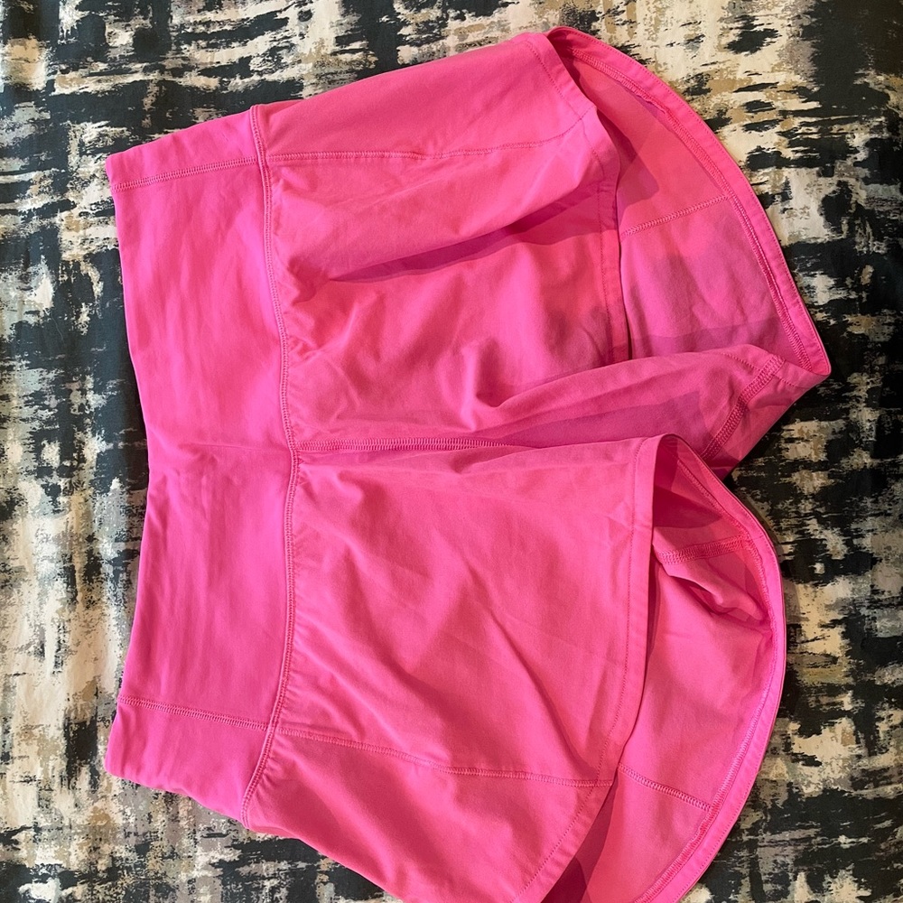 Lululemon Speed up 4in mid rise, size 4, hot pink color
